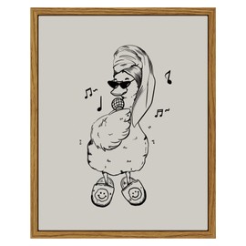 InSimSea Vintage Framed Wall Art for Living Room, Bathing Duck Canvas Decor, Humorou Artwork Prints, Animals Oil Painting Wall Decor Gallery Picture, for Bathroom Bedroom Kitchen 10L x 8W