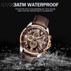 NAVIFORCE Sport Watches for Men Analog Quartz Chronograph Leather Strap