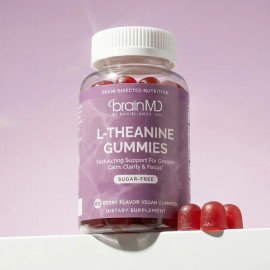 L-Theanine Gummies 60 Count Vegan Chewables for Calm Relaxation Stress Relief Mental Clarity Focus Support Fast Absorption Supplement