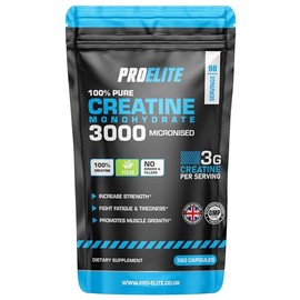 Creatine Capsules x 360 Vegan 3000mg of Unflavoured Creatine Monohydrate per Serving, NO FILLERS & Binders Micronised Pure Creatine Tablets Alternative by PROELITE