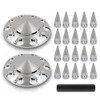 LQI Front Plating Hub Covers Chrome Wheel Cover 33mm Screw-on