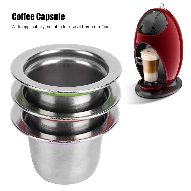 3Pcs/Set Coffee Capsule Reusable Pod Stainless Steel Refillable Filter 30x22x20mm