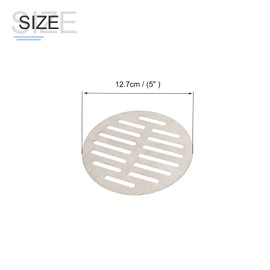 METALLIXITY Round Floor Drain Cover (5") 2Pcs, Stainless Steel Shower Drain Grate - for Furniture Repair, Bathroom Kitchen, Silver Tone