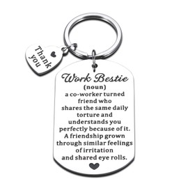 Work Bestie Gift Funny Gift for Women Coworker Leaving Go Away Retirement Gifts Keychain Gift for Boss Boss Lady Christmas Birthday Gift for Female Friend Office Thank You Appreciation Gift for Boss
