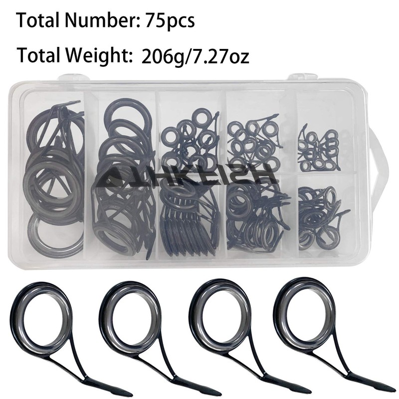 THKFISH Fishing Rod Guide Repair Kit Spinning Rod Guides Ceramics