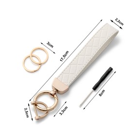 AOKSUNOVA Women's Leather Car Key Fob, black, Modern