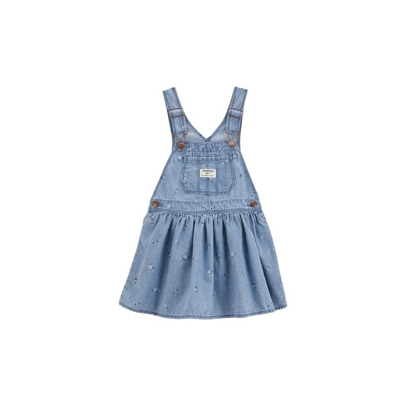 Oshkosh Girl World's Best Overalls, Periwinkle Ozone Wash, 18M