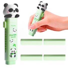 WeddHuis Erasers for Children, Pack of 5 Erasers with Panda Retractable Eraser, Stationery for Children's Parties, Eraser for School, Home, Office