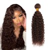 Aikebi Brazilian Human Hair Bundles 12 14 16 Inch Chocolate
