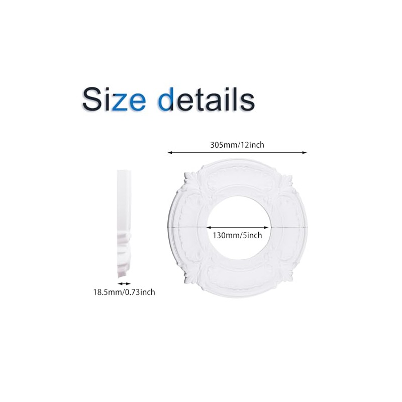 Split Design 12 Inch Ceiling Medallion for Lights & Fans