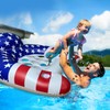 Adult Inflatable Pool Float Lounger for Relaxing – U-Shaped Patriotic