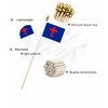 LUSEOAN 20 Pack Small Mini Christian Flag on Wooden Stick