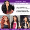 34 Inch 13x4 Loose Deep Wave Lace Front Wigs Human