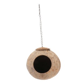 Sosoport Parakeet Nest Coconut Shell Bird House Nest for Small Animals Natural Warm Comfortable Random Style