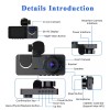 Unbranded 4K Dual Lens Car DVR Camera Dash Cam Front/Rear/Ins