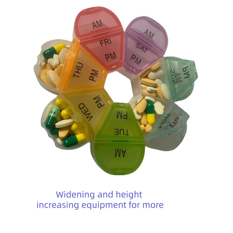 Cute 7 Day AM PM Pill Organizer, Weekly Twice a