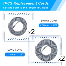 COITEK Universal Zero Gravity Chair Repair Cord Kit, 4 Pack Replacement Elastic Cords Repair Tool Kit for Repairing Zero Gravity Chair, Recliners (Silver)
