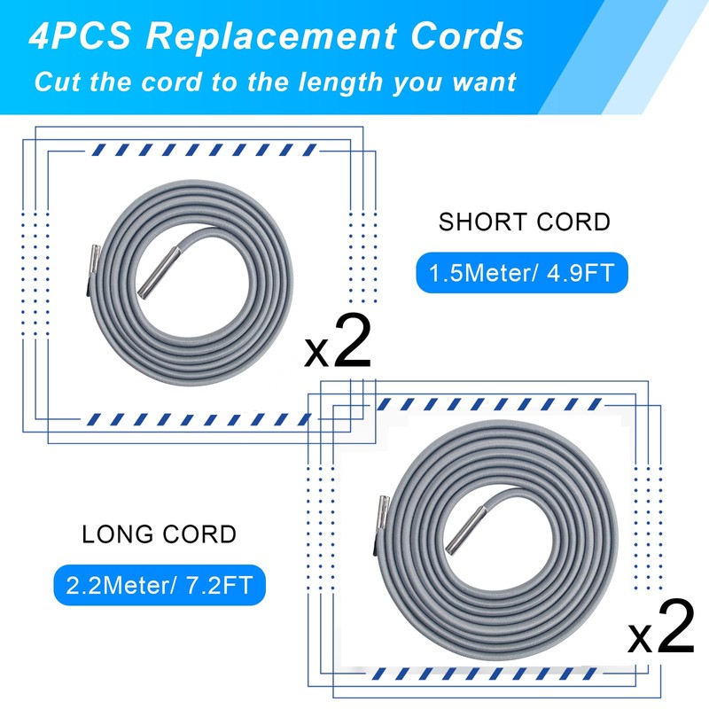COITEK Universal Zero Gravity Chair Repair Cord Kit, 4 Pack