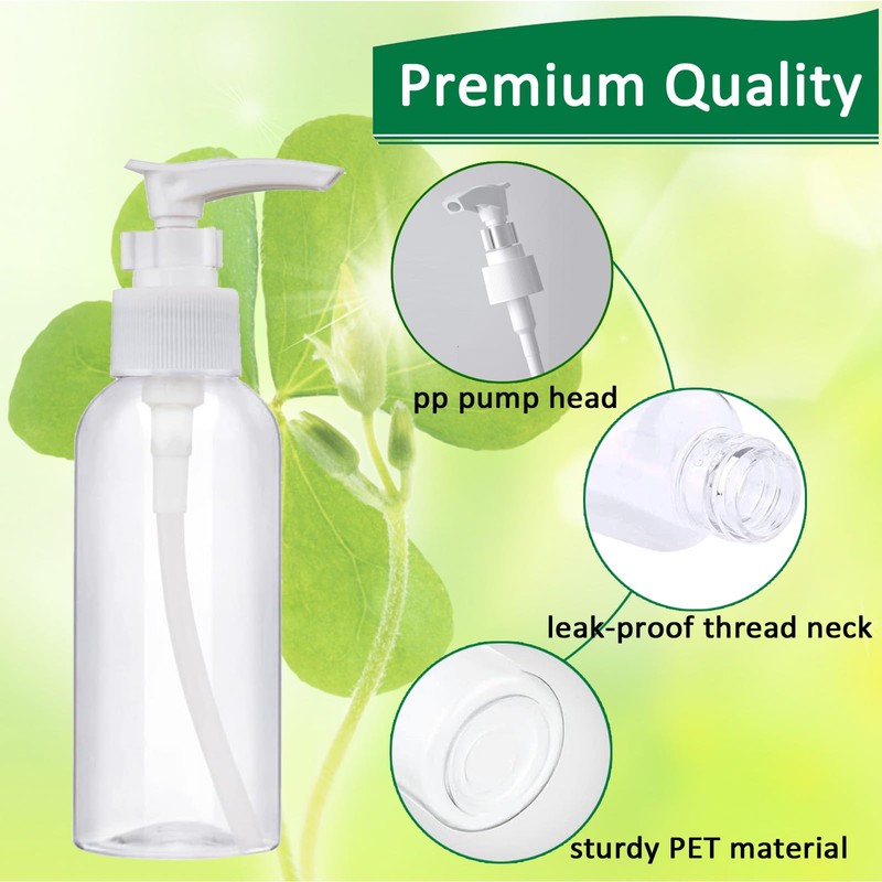 Apstaqeoo 6Pcs 100ML Empty Travel Bottles Plastic Pump Bottle Lotion