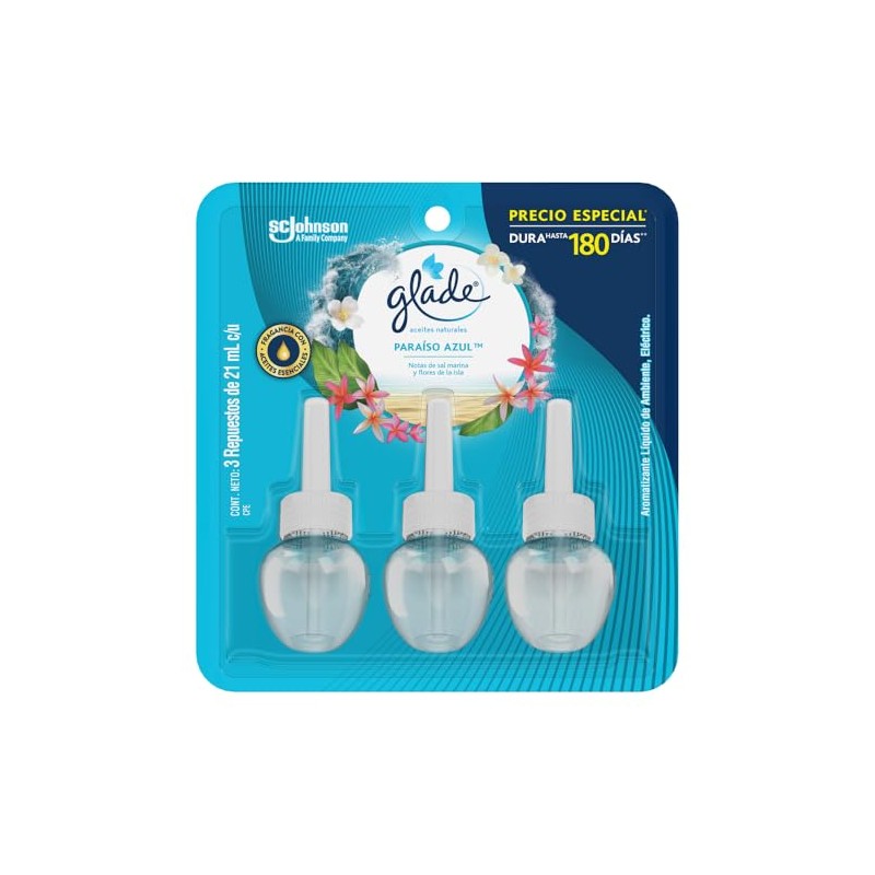 Glade Aromatizante para Hogar Eléctrico Paraíso Azul, 3 Repuestos 21