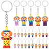 Gejoy 25 Pcs Funny Clown Keyring Clown Doll Keychains Circus