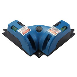 Right Angle 90 Degree Laser Level with Dual Line Alignment, Red Horizontal Vertical Laser Level Square Level with Two Suction Cups for Tiling Woodworking Shelves (Blue)