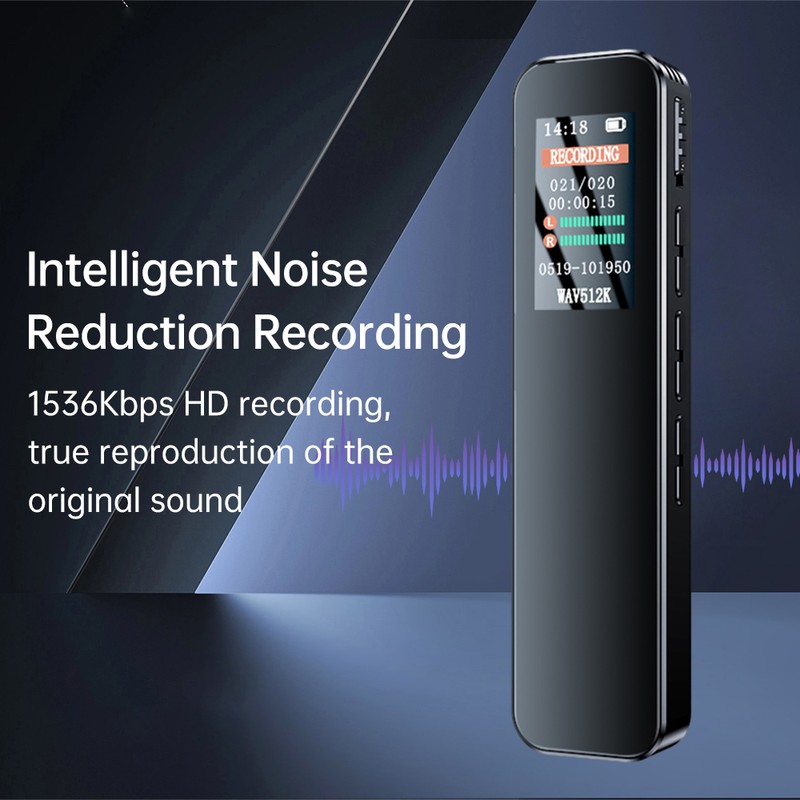 64GB Digital Voice Recorder Noise Reduction Record with Playback MP3