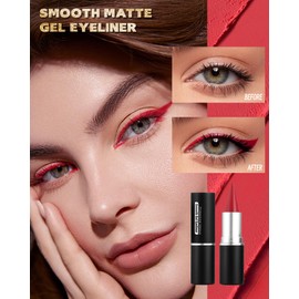 Eyeliner Waterproof Red, Matte Smooth Eyeliner Pencils, Quick-Drying, Smudgeproof, Cream Gel Eyeliner Pen, Durable, Highly Pigmented Eyeliner Eyeshadow Face Paint Stick Makeup Gifts for Women 12