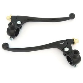Motorcycle Lever Assembly Set w/Mirror Mount Perch - Clutch + Drum Brake - Black - 7/8" - Fits Honda Kawasaki Suzuki Yamaha