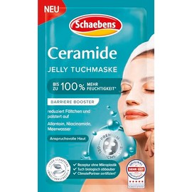 Schaebens Ceramide Jelly Cloth Mask - Barrier Booster for Demanding Skin, Reduces Wrinkles, Plumps and Provides up to 100% More Moisture, with Allantoin, Niacinamide and Sea Water