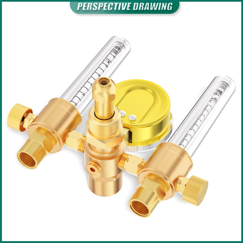 BOGERDACK Dual Output Argon Regulator, Flow Meter 0-60CFH, With 9.8