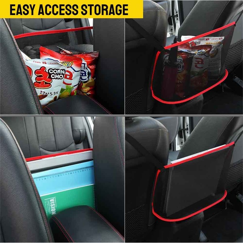 QBUC Car Net Pocket Handbag Holder, Mesh Cargo Car Storage