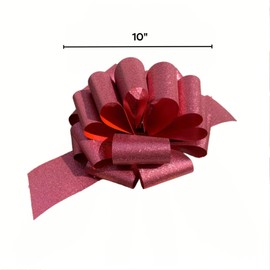 Big Red Bows(10 Inch,2 Pack) for Large Gifts, Bike, Kids' Ride-On Cars, Wreaths - Present Bow Perfect for Christmas, Birthdays, Party Decorations and Celebrations