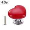 sourcing map 4 Packs Ceramic Drawer Knobs, Heart-Shaped Dresser Pulls,