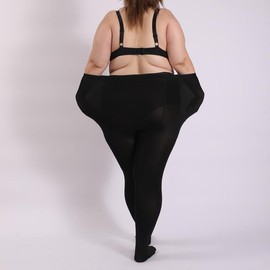 Winter Warm Fleece Lined Leggings Women Womenswear Bottom - Color: black, Size: 5XL-6XL