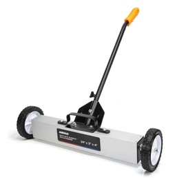 NEIKO 53416A 24” Rolling Magnetic Sweeper with Wheels, 50 Pound Capacity, Adjustable Handle & Floor Magnet Clearance Height, Metal Pick Up and Nail Magnet, Floor Sweeper for Construction, Shop, Etc