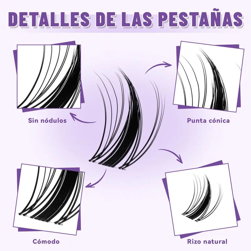 4 Sets De Extensiones De Pestañas De Estilo Natural,10-18mm