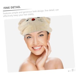 FRCOLOR Quick Drying Hair Towel Wrap Soft Fleece Cartoon Design Fast Absorption Bath Towel for Women Comfortable Hair Wrap with Button for Easy Use for Shower Hair