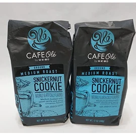 HEB Cafe Ole Snickernut Cookie ground coffee, medium roast 12oz 2pk, 2