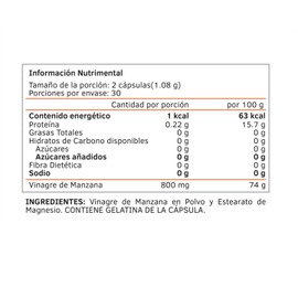 clear nutrition vitamin boutique vinagre de manzana 60 capsulas 540 miligramos