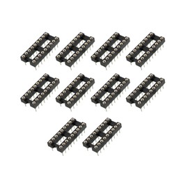 Rebower DIP IC Chip Socket Adapter Soldering [for PCB Circuit Board] - 2.54mm Pitch/18 Round Pins/ 10 Pcs