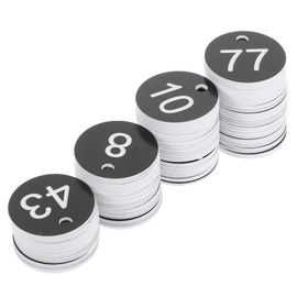 SEWACC Plastic 100pcs Id Tags for Supermarkets Schools Bars Round Holes Keychain Plastic Numbers for Desk