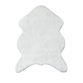 ACESOME Faux Fur Rug, Faux Lambskin Sheepskin, Soft, Fluffy Rug, Cuddly Living Room Decoration, Imitation Wool Bed Rug, Sofa (White, 60 x 90 cm)