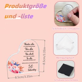 RISFIHEI 50th Birthday Woman Gifts for 50th Birthday Woman - Acrylic Plaque Gifts Decoration, 1975 50th Birthday Gift for Mum, Girlfriend, Sister