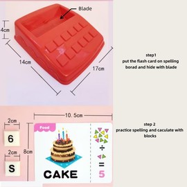 LYNETTE'S TOYS 2 in 1 Flash Card Game Set Box-Montessori Toy for Caculate and Spell Skill, Kindy and Preschooler Aged 3+ Educational Toy (Blue)