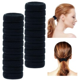 Starvis 30pcs Hair Ties,High Elastic Black Hair Rubber Bands Ponytail Holders for Thick Curly Hair, Elastic Hair Ties No Crease Black Color Hair Rubber, New Types Hair Tie for Women, Girls