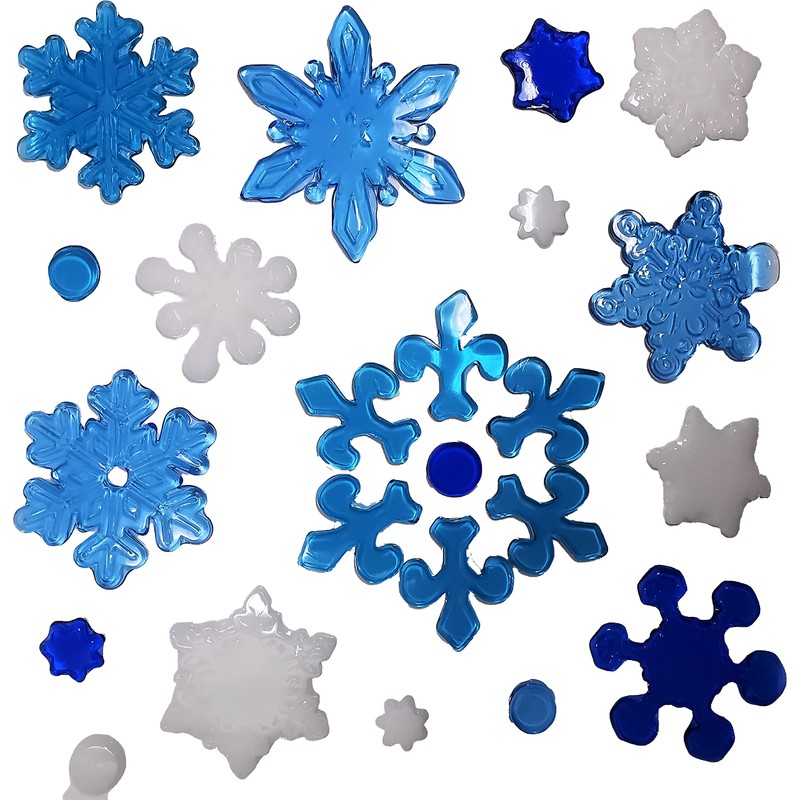 Christmas Window Stickers, 4 Sheets, Christmas Gel Clings - Decorations