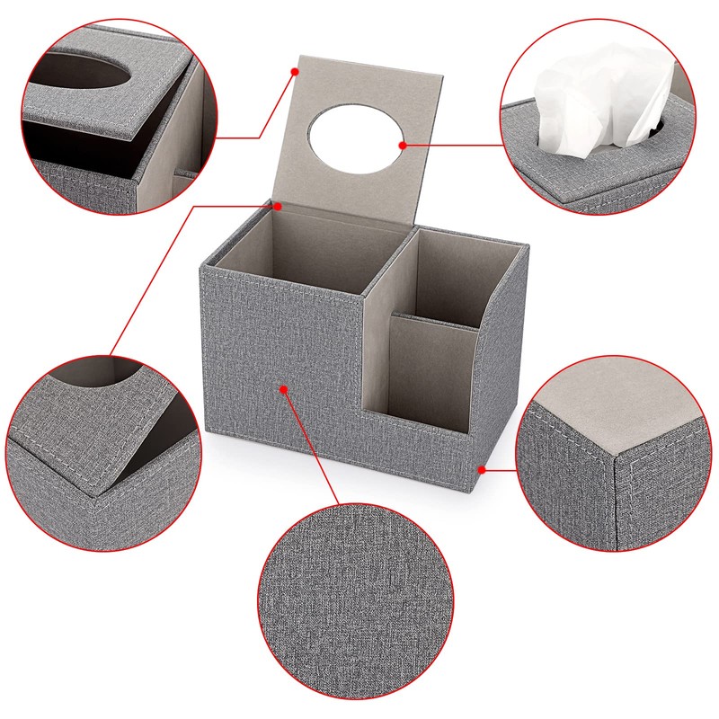 Sumnacon Square Linen Tissue Box Cover - Decorative Cube Tissue
