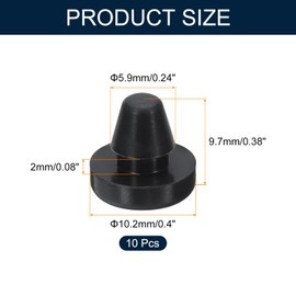 UXCELL 10pcs 3/16" (5.9mm) Button Hole Plugs - Snap-in Locking, Waterproof, Black