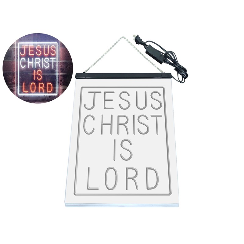 Jesus Christ is Lord Room Display Dual Color LED Neon